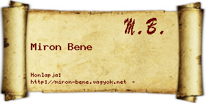 Miron Bene névjegykártya